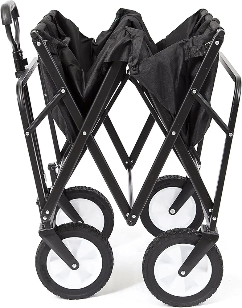 MacSports Collapsible Folding Outdoor Utility Wagon, Black