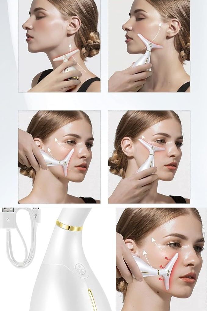Electric Face Massager Lift Device – Anti-Aging, Neck & Eye Care with EMS, Heating & Microcurrent