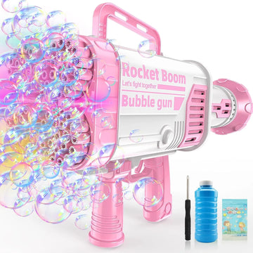 BUBBLE FUN Bazooka Bubble Gun – 60 Holes Automatic Bubble Blaster for Kids & Outdoor Play