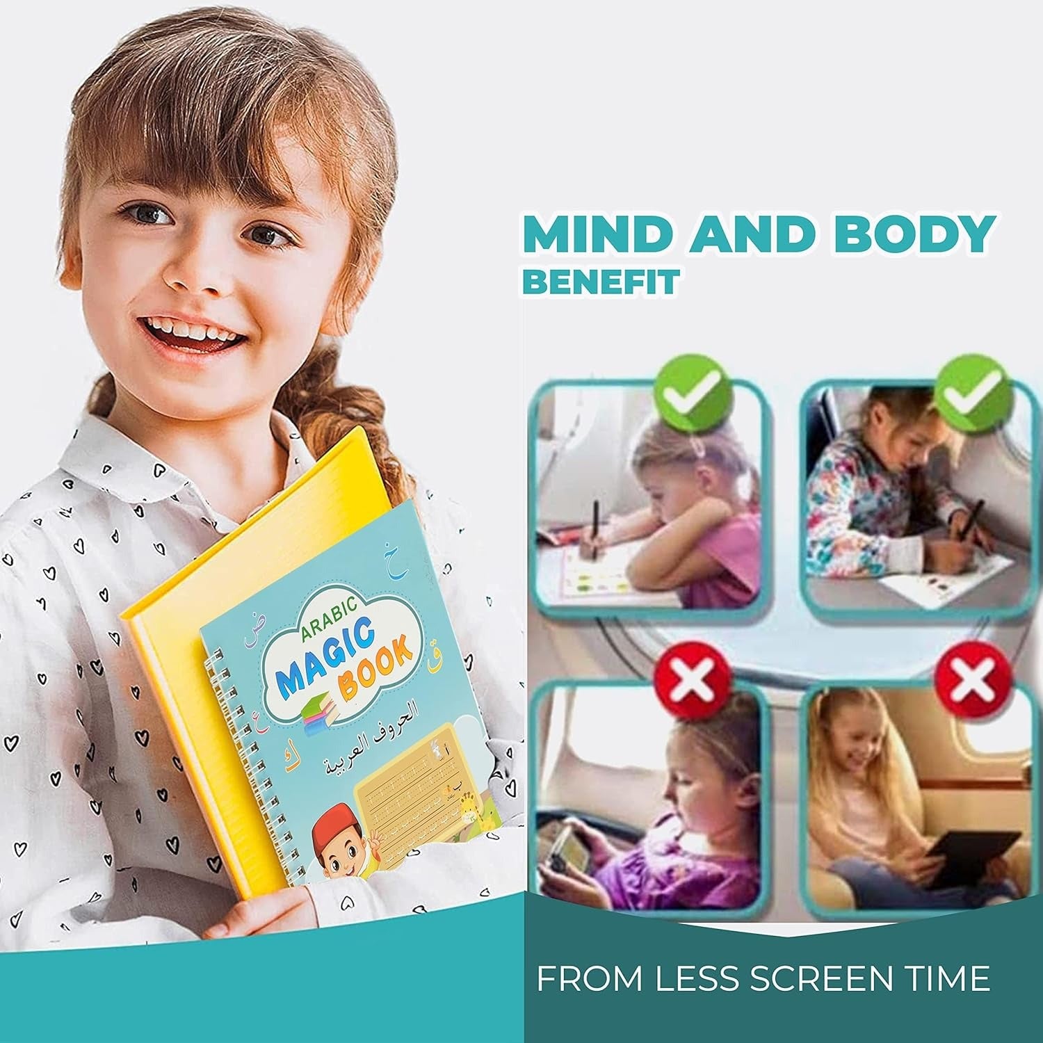 Arabic Magic Copybook for Kids 4 Books in 1 Set