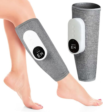 Leg Compression Massager Electric Calf Foot Massager with Heat Cordless Muscle Massager with 3 Modes Intensities Heated Knee Sleeve Wrap Foot Massager Machine Gift for Dad Mom