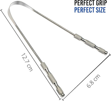 Tongue Scraper UK Pack of 2-100% Stainless Steel Tongue Scrapers for Adults Tongue Care Tool - Best Metal Tongue Cleaner and Toungescraper for Adults Oral Hygiene Kit