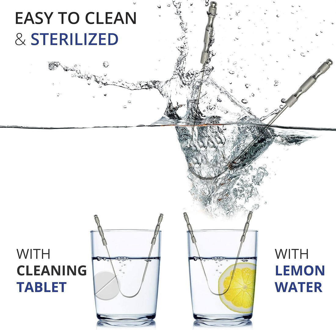 Tongue Scraper UK Pack of 2-100% Stainless Steel Tongue Scrapers for Adults Tongue Care Tool - Best Metal Tongue Cleaner and Toungescraper for Adults Oral Hygiene Kit